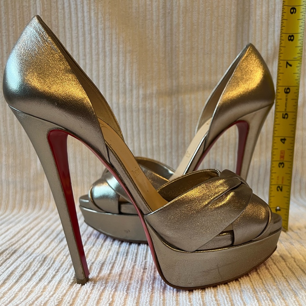 Christian Louboutin high heels platform open toes pumps . Sz 37.5